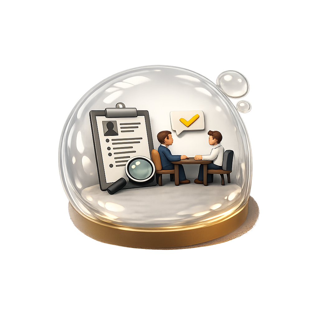 Interview and resume evaluation illustration